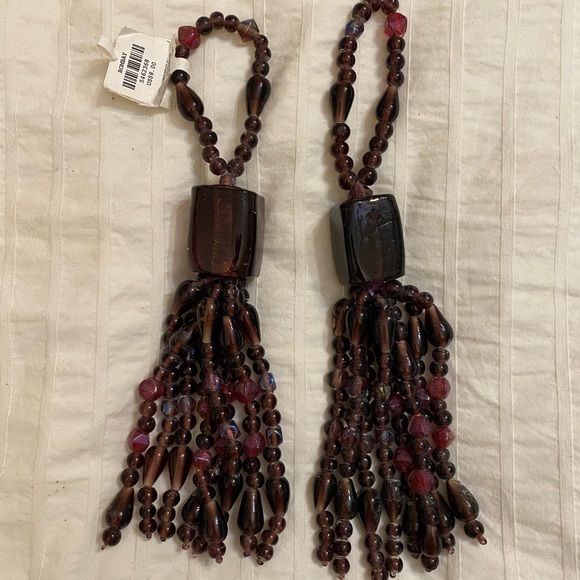 Purple glass bead tassels - Picture 1 of 3